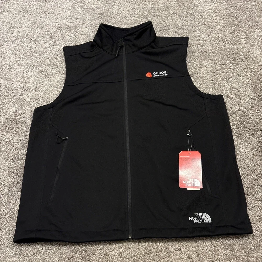 The North Face Ridgewall Vest Mens XL Black Full Zip Logo Windwall NEW WITH TAGS